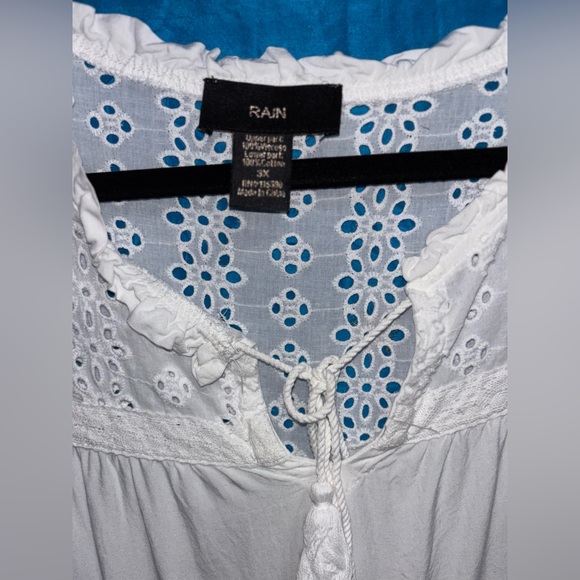 Rain White Eyelet Boho Peasant Top women’s size 3X - Picture 4 of 15